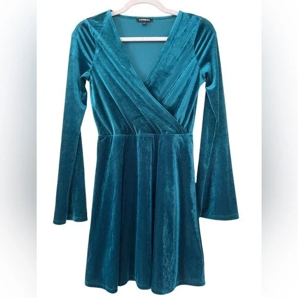 express green wrap dress Baltic Born Womens Katelyn Velvet Maxi Wrap Dress | Deep Green